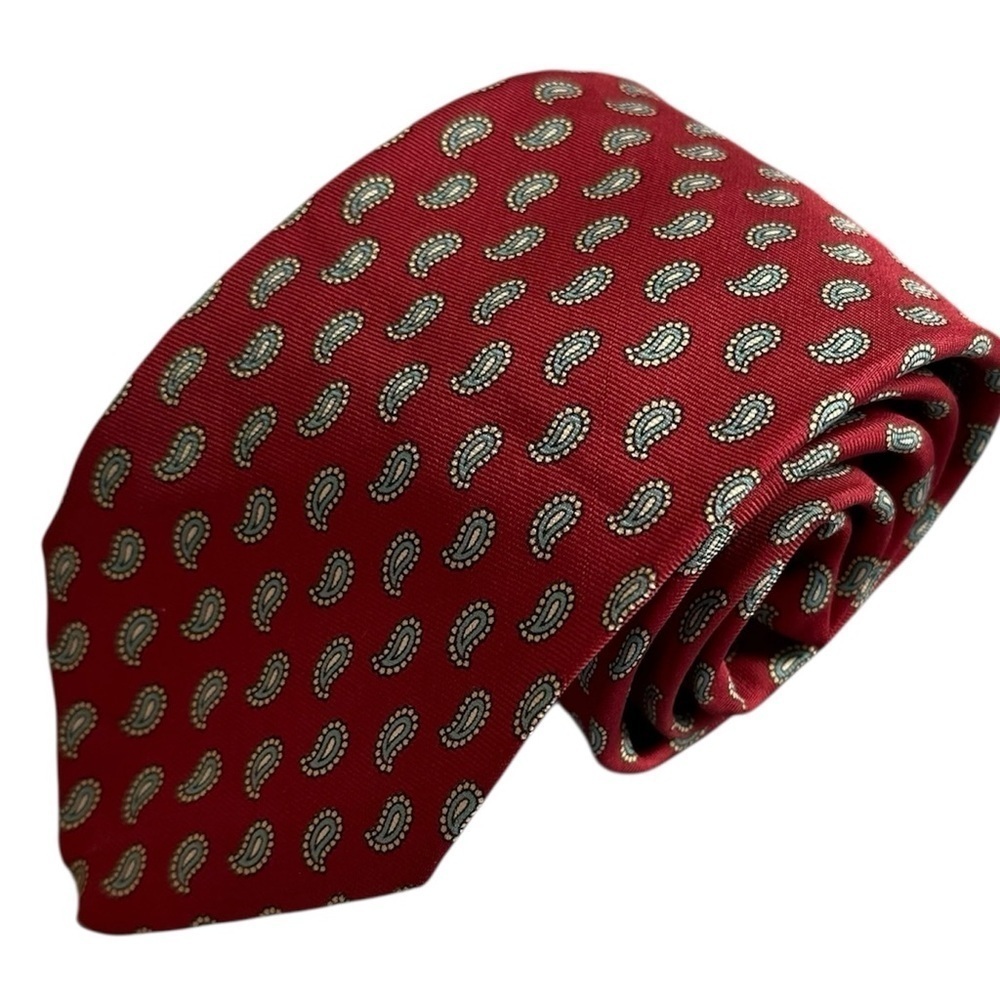 Brooks Brothers Makers Tie Vintage Red Gray Cream 57” x 3”